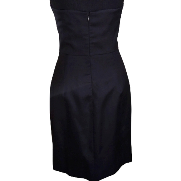 Vintage Milly of New York Black Tuxedo Strapless Wool/Silk Sexy Mini Dress Sz. 6 - Picture 6 of 9